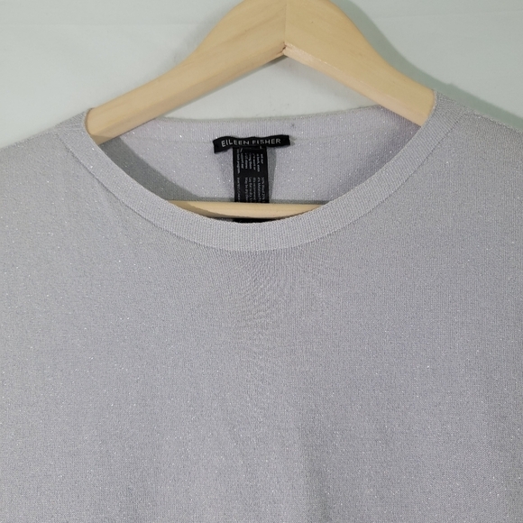 EILEEN FISHER Made in Italy Women Silk Cashmere Gray Metalic Tank Top Sz XS - Picture 3 of 11
